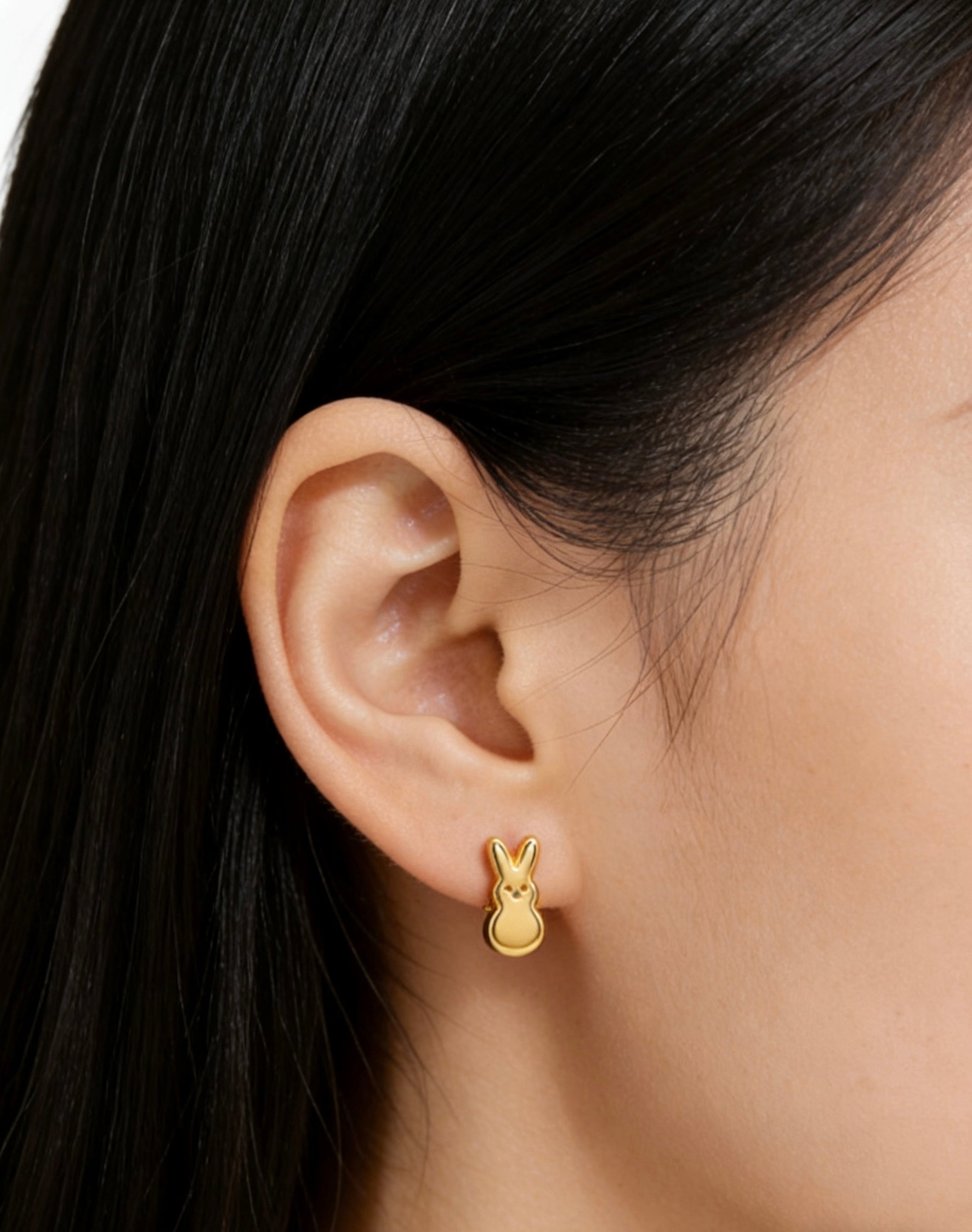 金色兔子耳钉