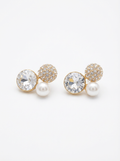 Synthetic Gemstone Pearl Studs