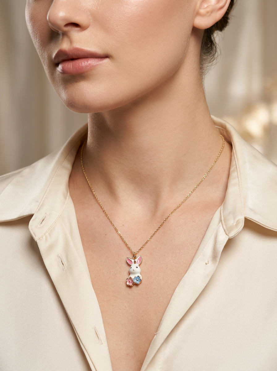 彩色兔子项链