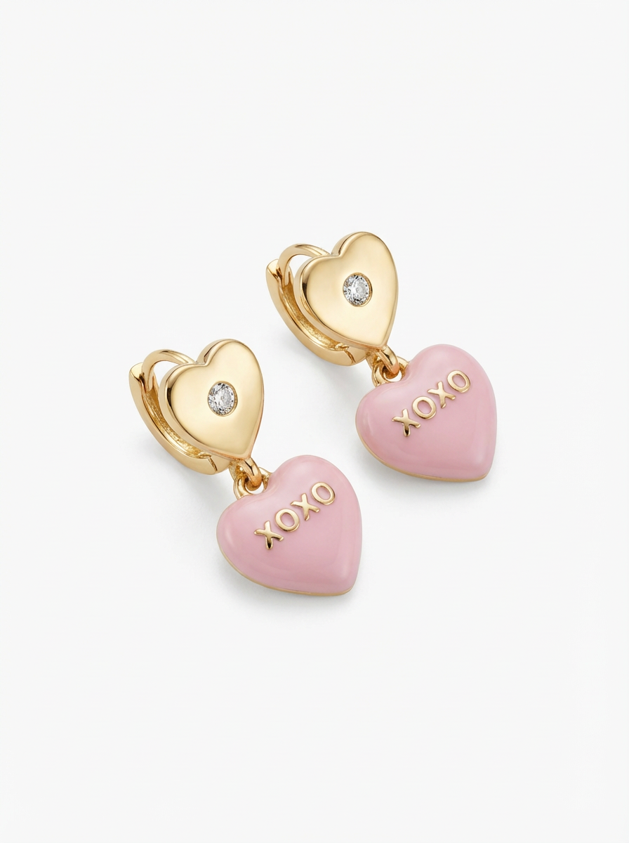 XOXO爱心耳钉