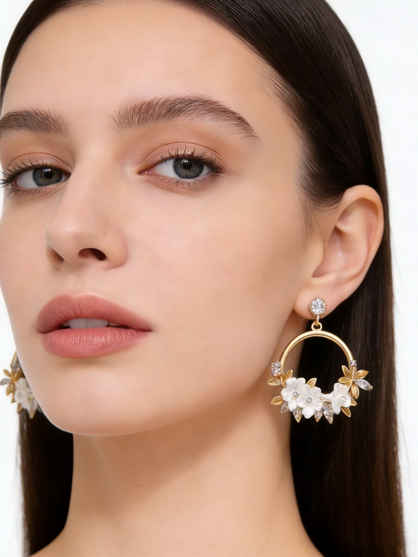 Circular Floral Earrings